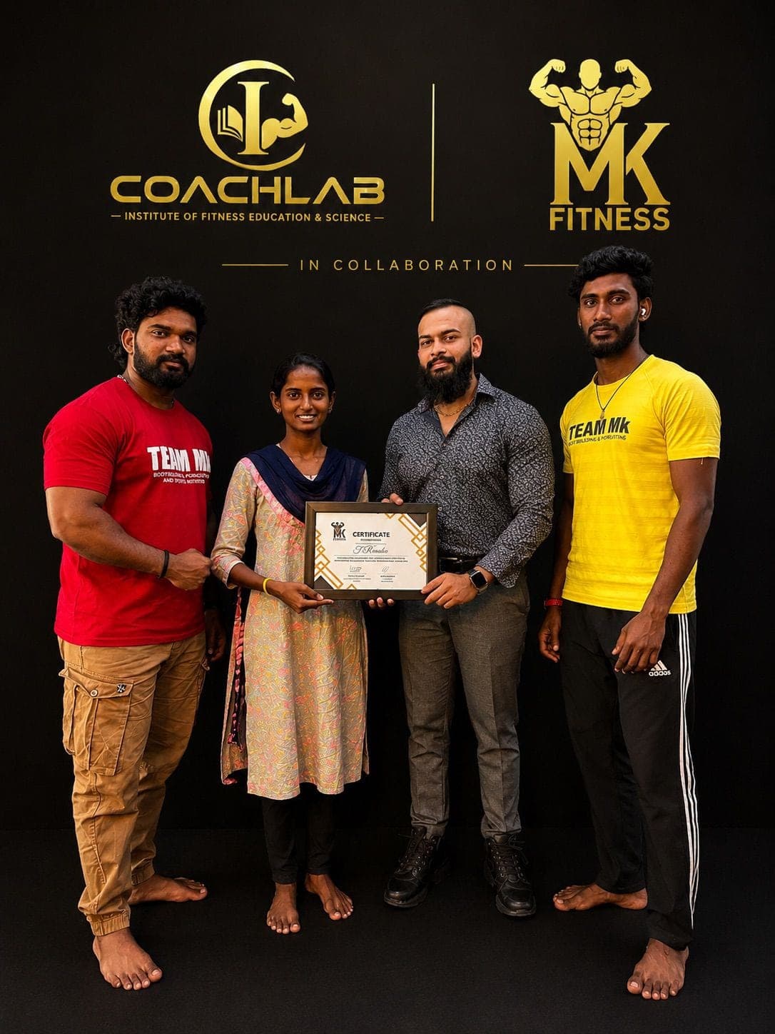Certificate presentation to a CoachLab student at the end of a program.